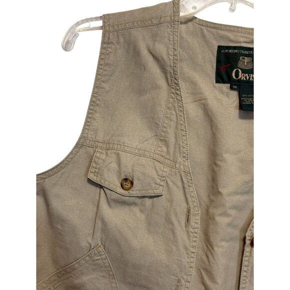 Vintage Orvis Women’s Quilted Button-Up Fishing Sports Vest Khaki‎ Tan Size M - Picture 8 of 12